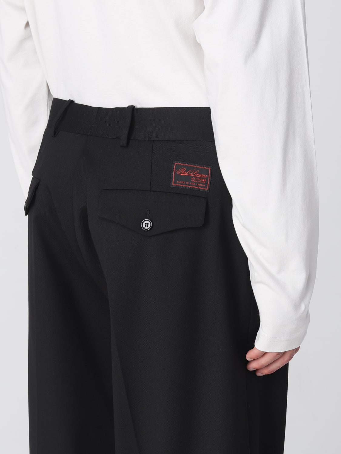 RAF SIMONS: pants for man - Black | Raf Simons pants 231M369 online on ...