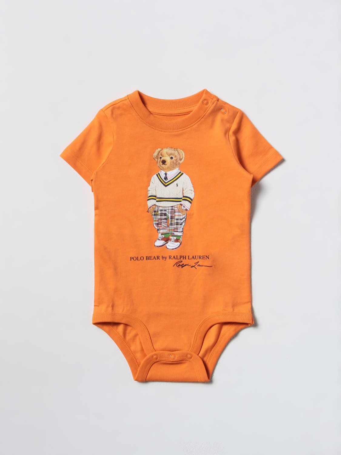 POLO RALPH LAUREN: bodysuit for baby - Orange | Polo Ralph Lauren bodysuit 320865748 online on