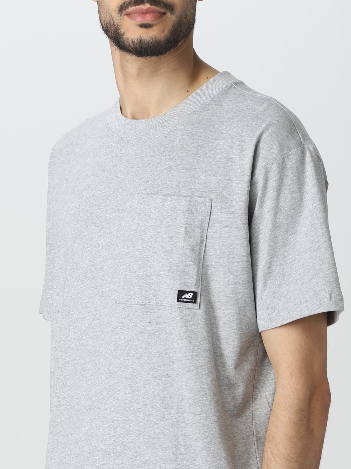 NEW BALANCE: t-shirt for man - Grey | New Balance t-shirt MT31542AG ...
