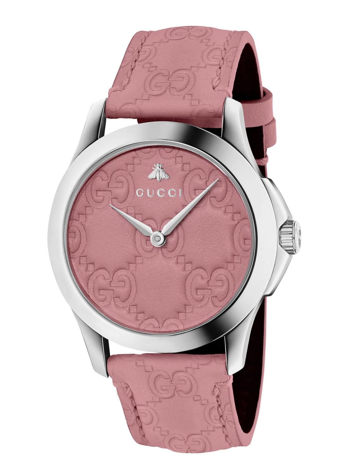GUCCI: G-Timeless watch case 38 mm with the engraved GG monogram - Pink