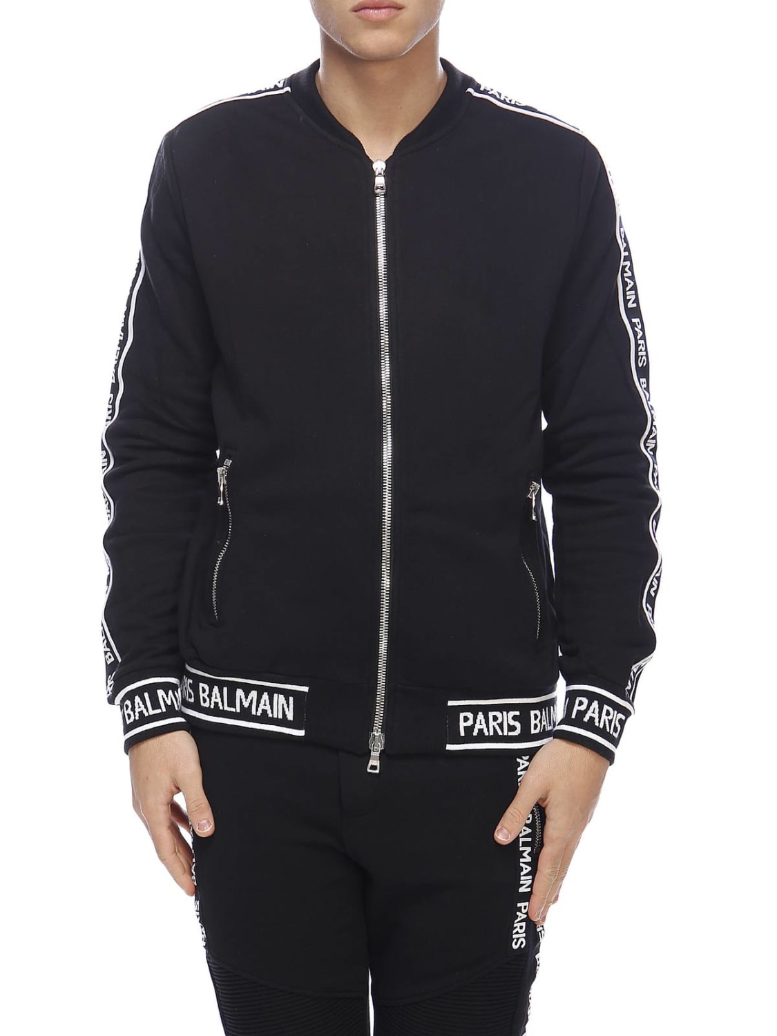 BALMAIN: jacket for - Black | Balmain jacket RH08900J928 online at GIGLIO.COM