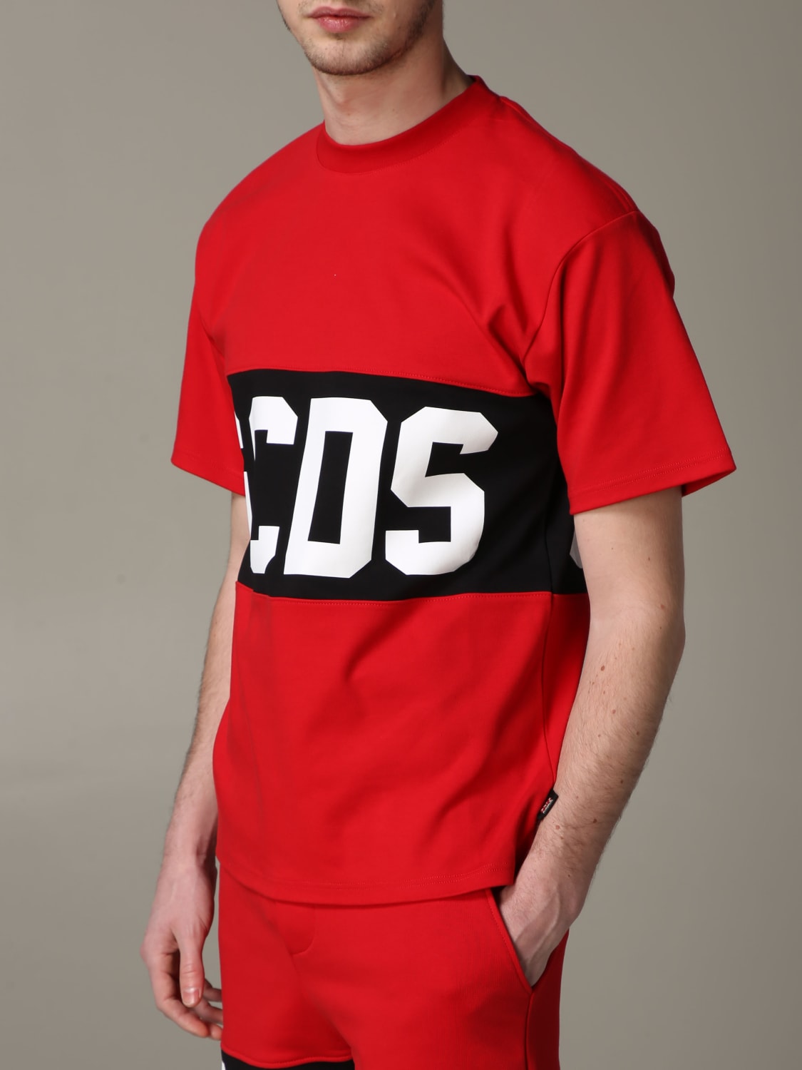 T-shirt Gcds: GCDS crew neck t-shirt with logo print red 2