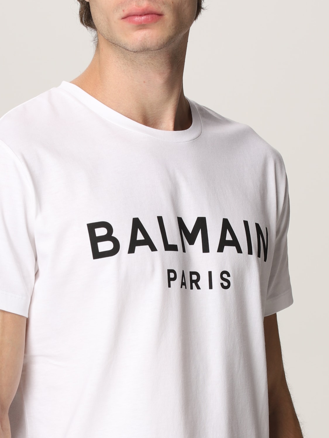 t-shirt with logo - White | Balmain t-shirt online at GIGLIO.COM