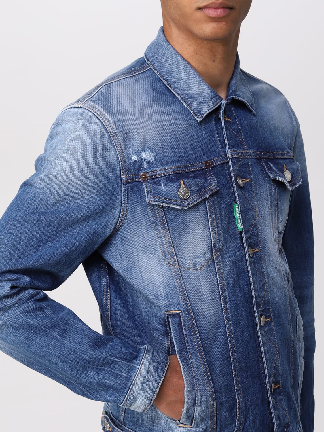 DSQUARED2: One Life One Planet denim jacket - Denim | Dsquared2 jacket ...