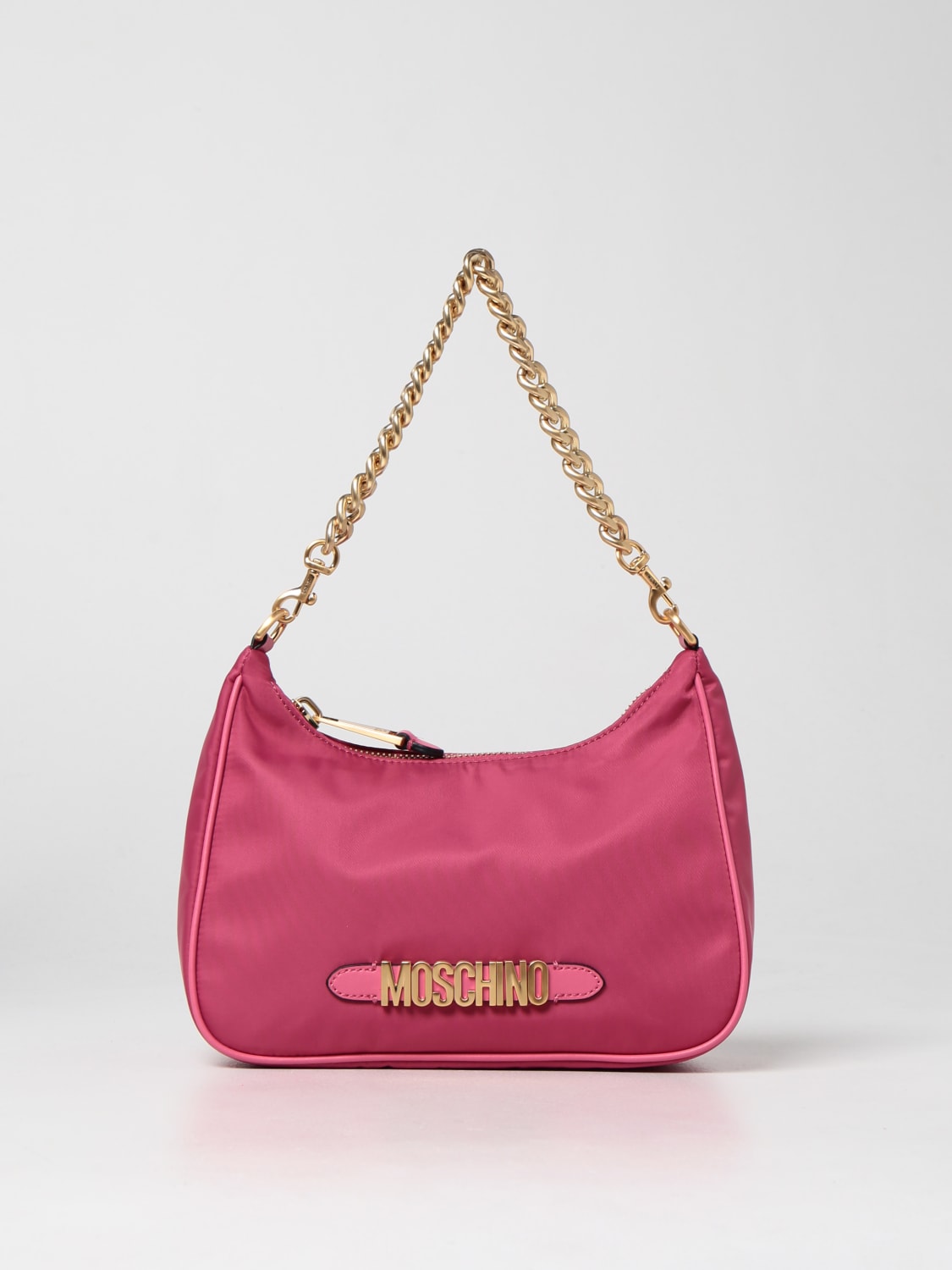 MOSCHINO COUTURE: nylon hobo bag - Fuchsia  Moschino Couture shoulder bag  74098202 online at