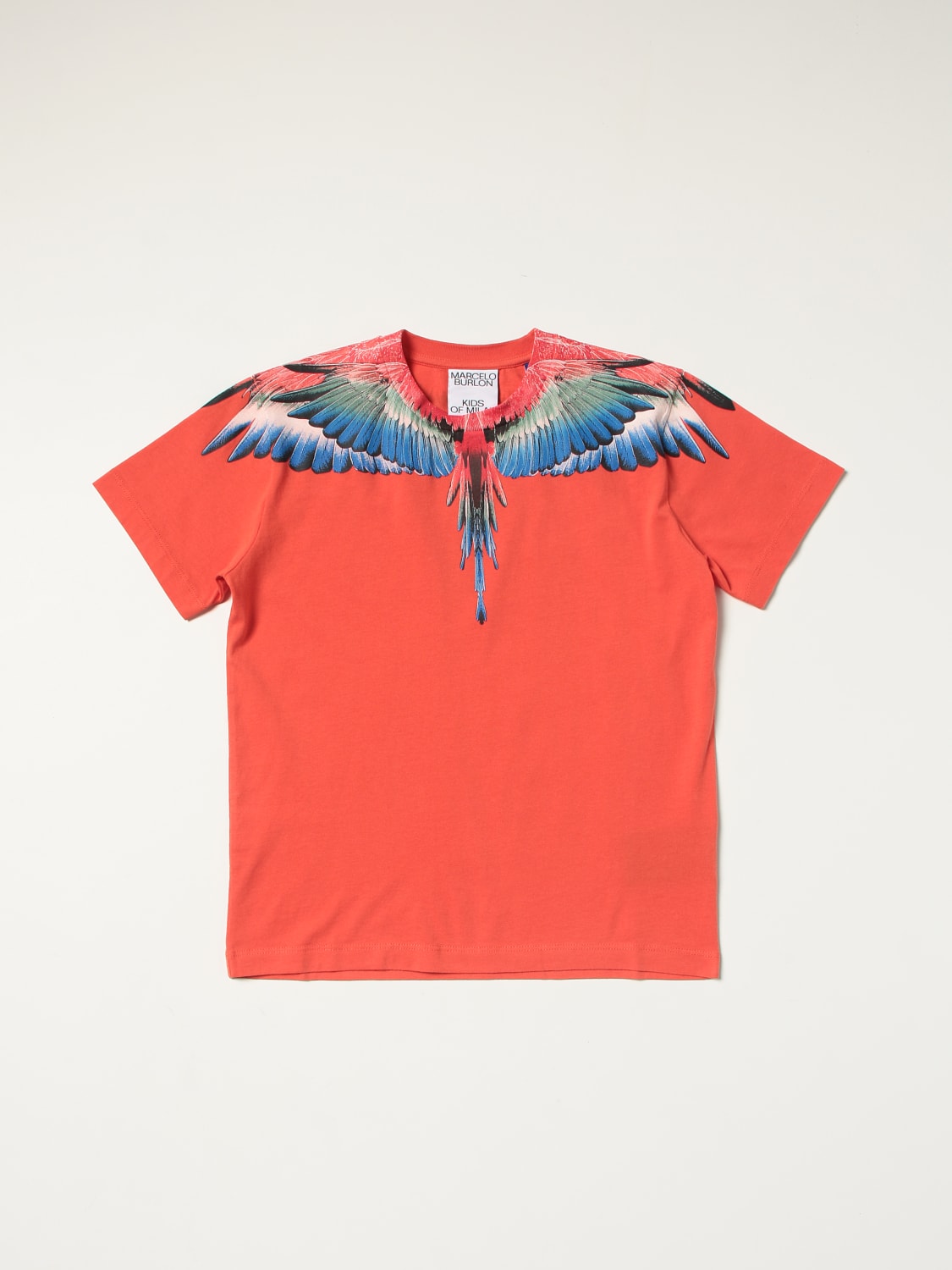Marcelo Burlon Outlet: County Of Milan T-shirt with graphic print Red | Marcelo Burlon t-shirt CBAA001S22JER004 online at GIGLIO.COM