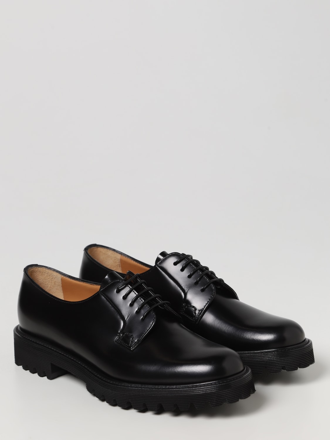 CHURCH'S: Shannon T brushed leather lace-up shoes - Black