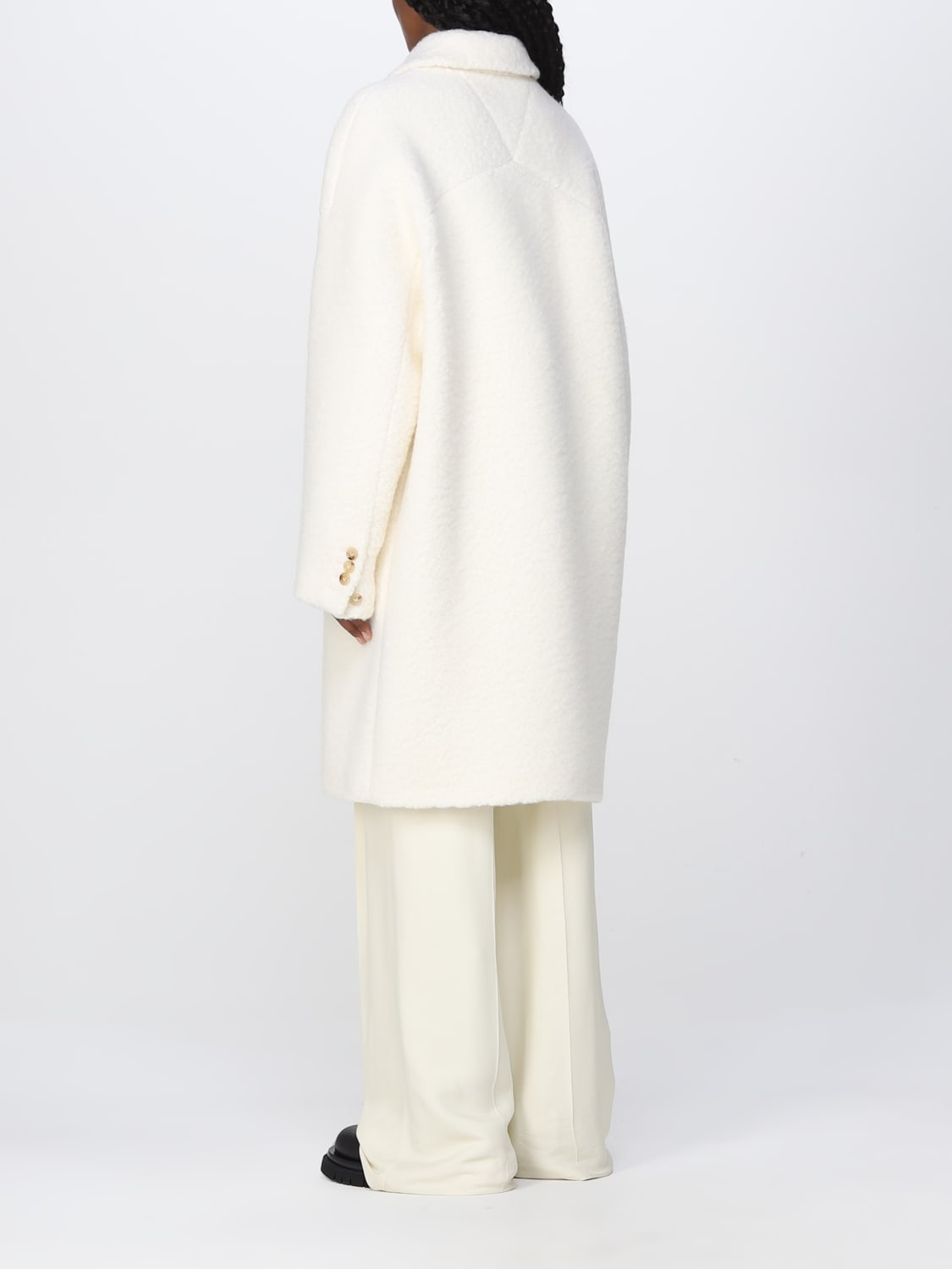 BOTTEGA VENETA: wool and mohair bouclé coat - White | Bottega Veneta ...