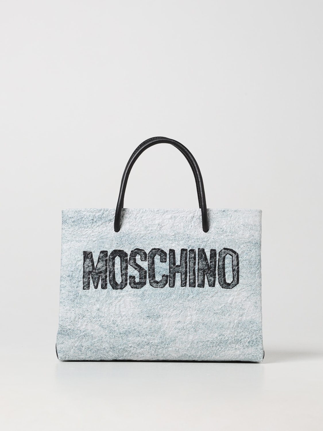 Borsa a mano Moschino Couture: Borsa Moschino Couture x The Flintstones™ in pelle grigio 2