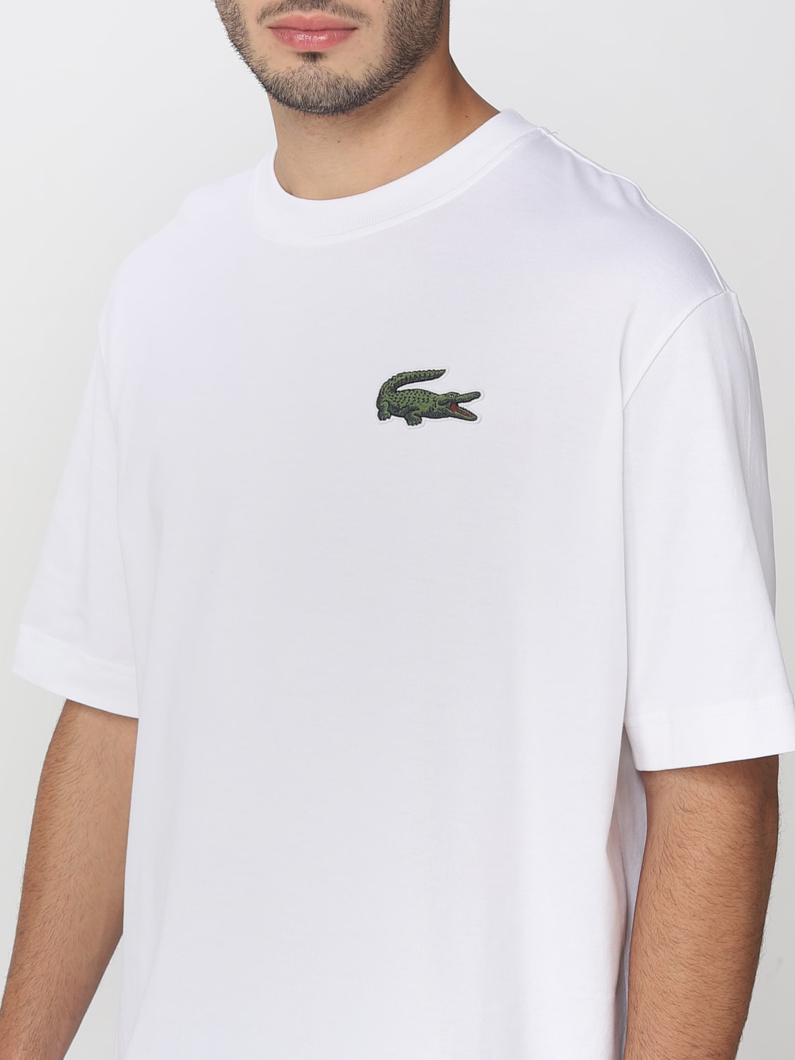 LACOSTE: t-shirt for man - White | Lacoste t-shirt TH0062 online on ...