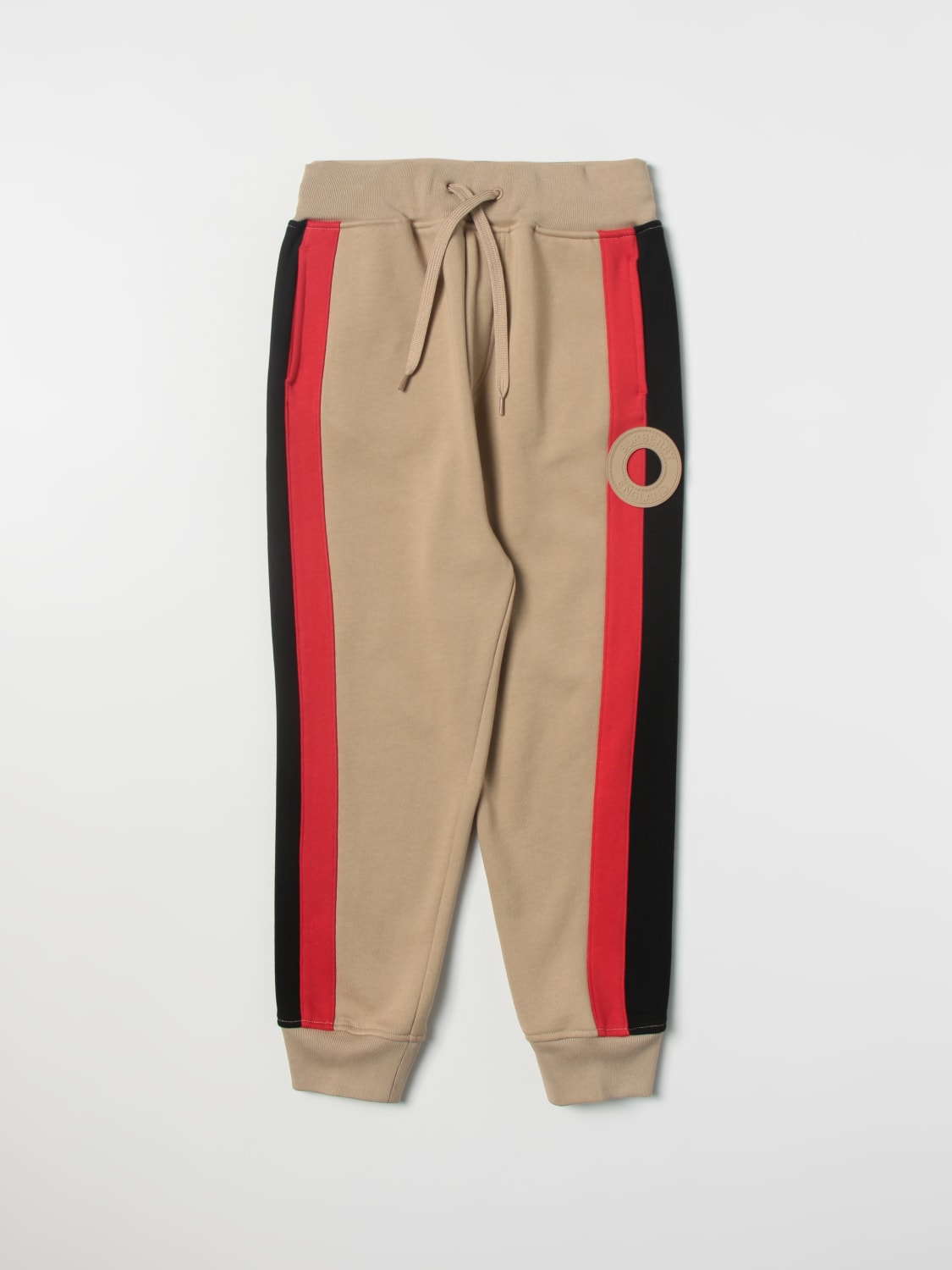 Burberry Outlet: jogging pants with logo - Beige | Burberry pants 8053945 online on GIGLIO.COM