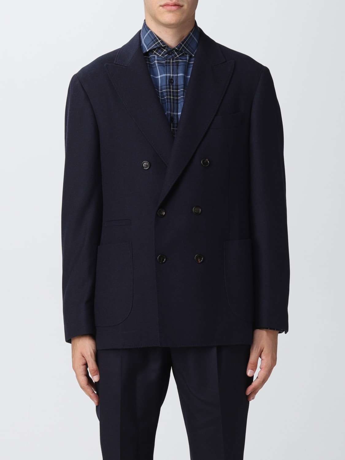 Blazer Brunello Cucinelli: Blazer a doppiopetto Brunello Cucinelli blue 2
