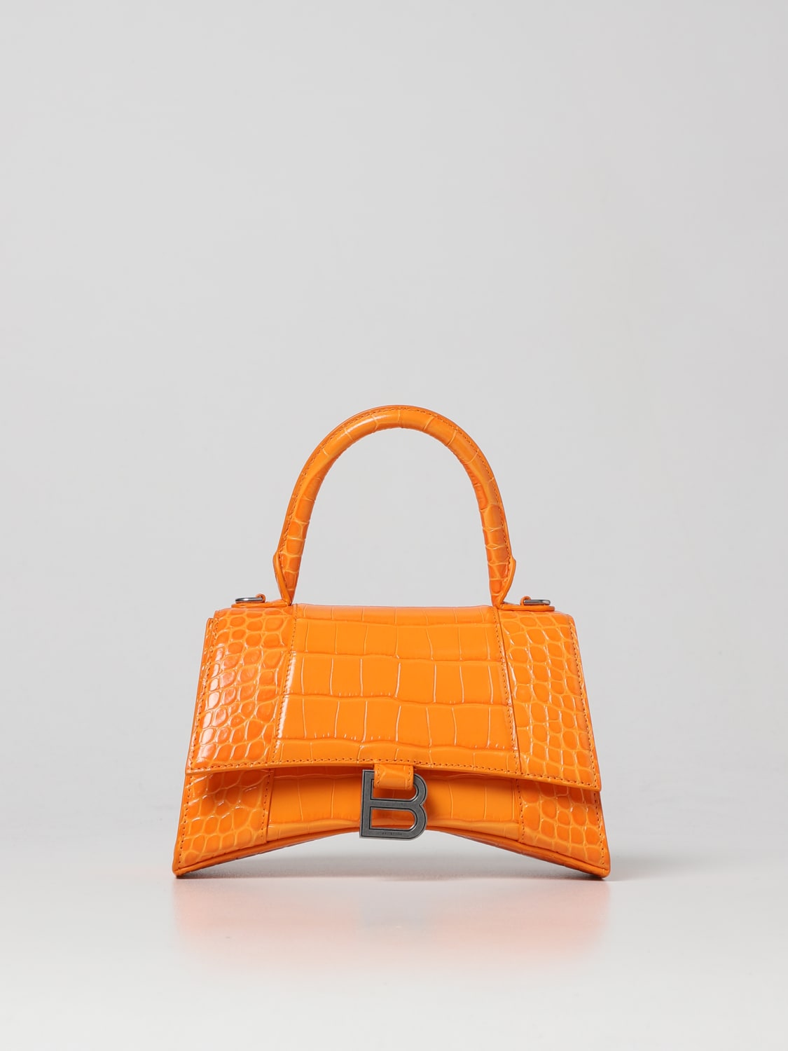 BALENCIAGA: Hourglass S B alenciaga crocodile print leather bag