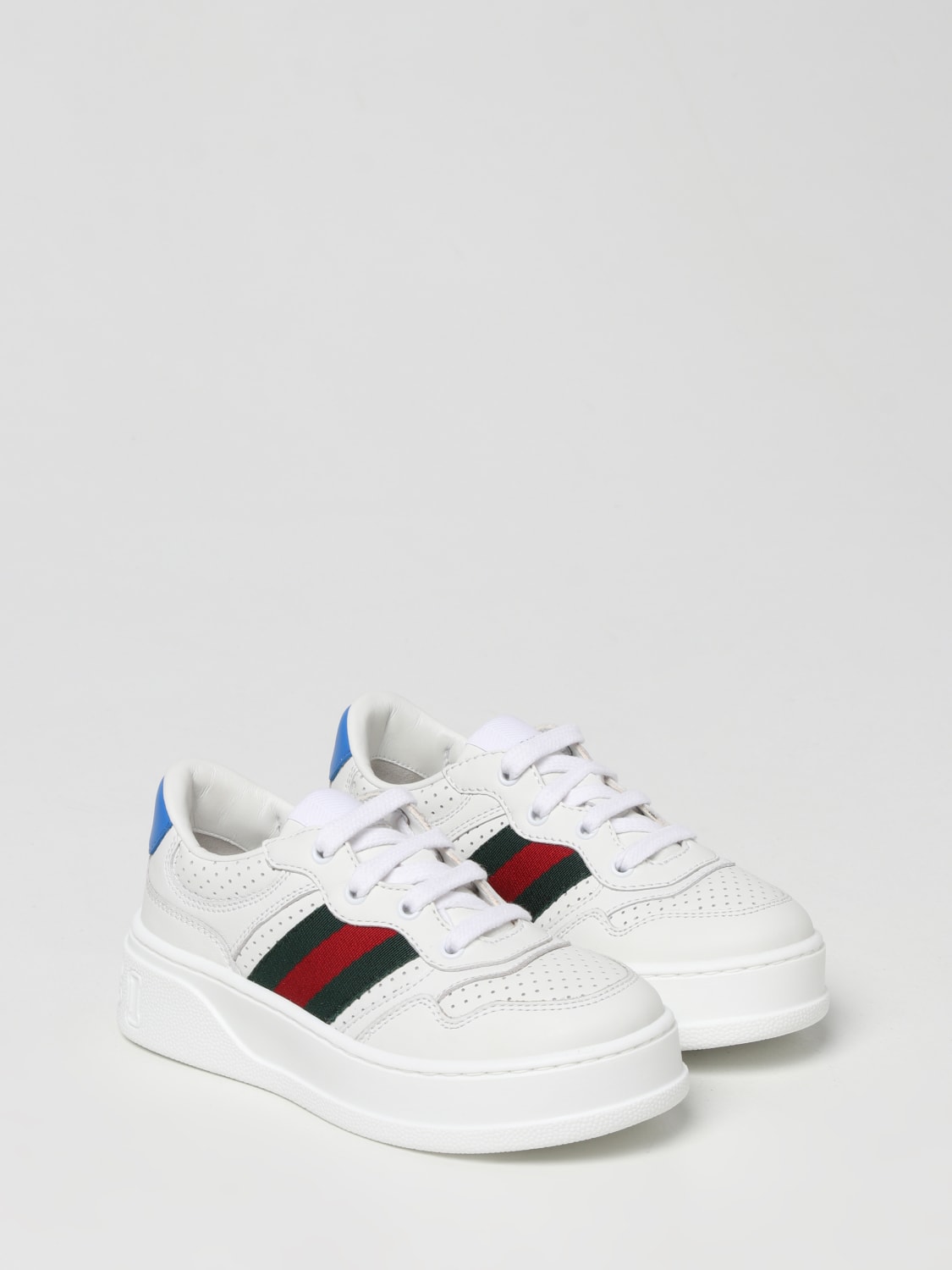 Umeki supplere forklædning GUCCI: Chunky smooth leather sneakers - White | Gucci shoes 702916UPG10  online at GIGLIO.COM