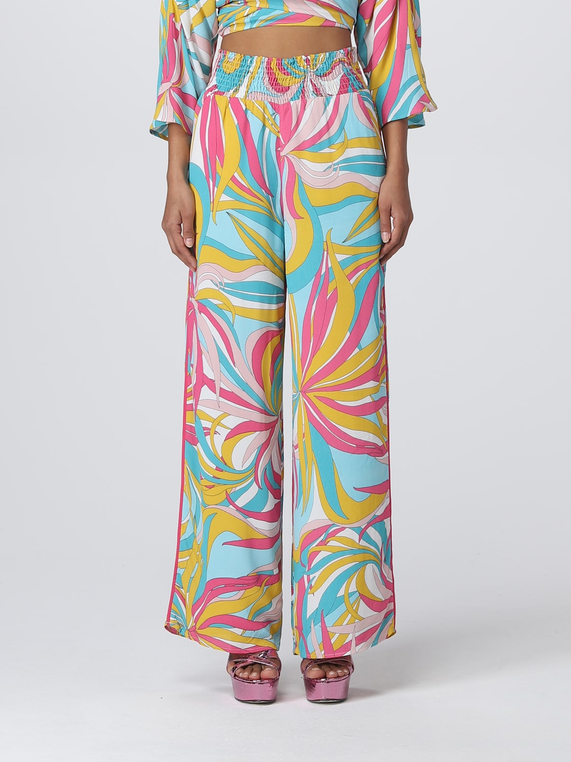 Pantalone Pinko in viscosa stampata