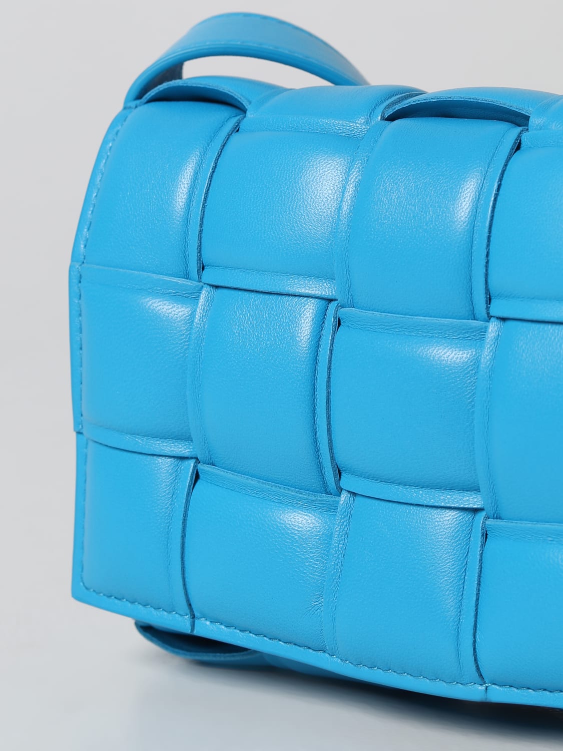 Bottega Veneta Ice Blue Calfskin Mini Pouch Gold Hardware, 2020s (Like New), Womens Handbag