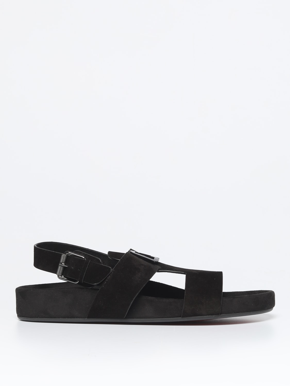 Christian Louboutin Outlet: Varsibuckle sandal in suede - Black