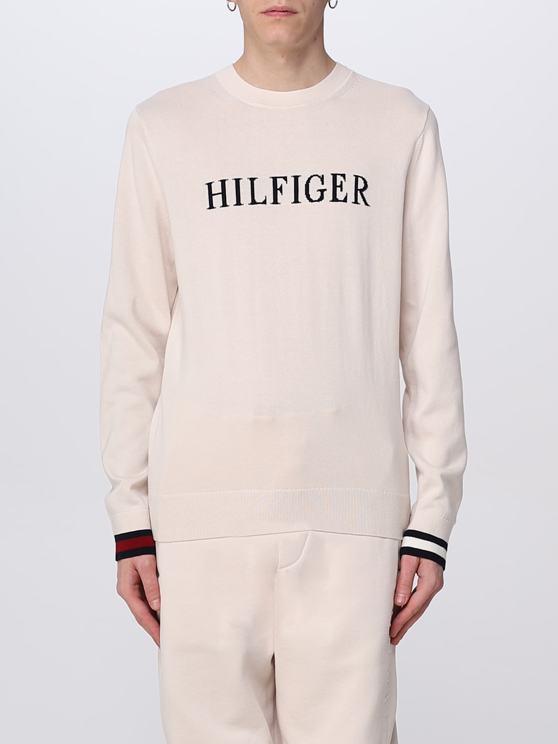 TOMMY HILFIGER: sweater man - Cream | Hilfiger sweater MW0MW29045 online on