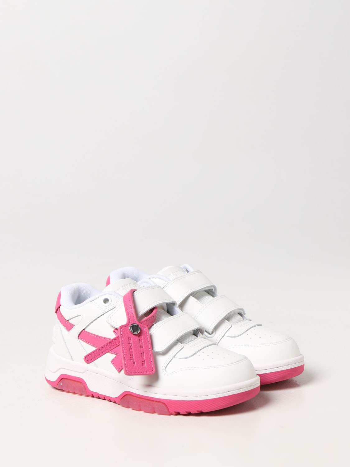 Off-White | Kids-girls Out of Office Leather Lace-Up Sneakers White/Pink 34
