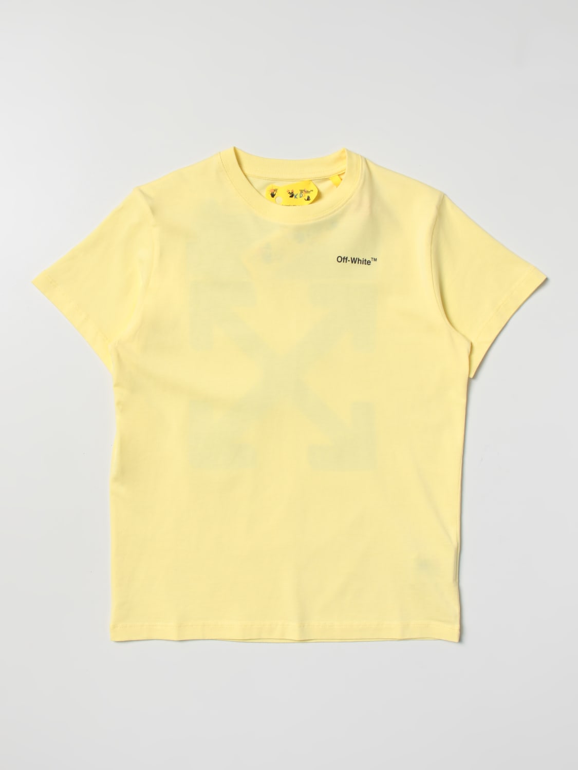 OFF-WHITE: cotton T-shirt Yellow | Off-White OBAA002S23JER001 online on GIGLIO.COM