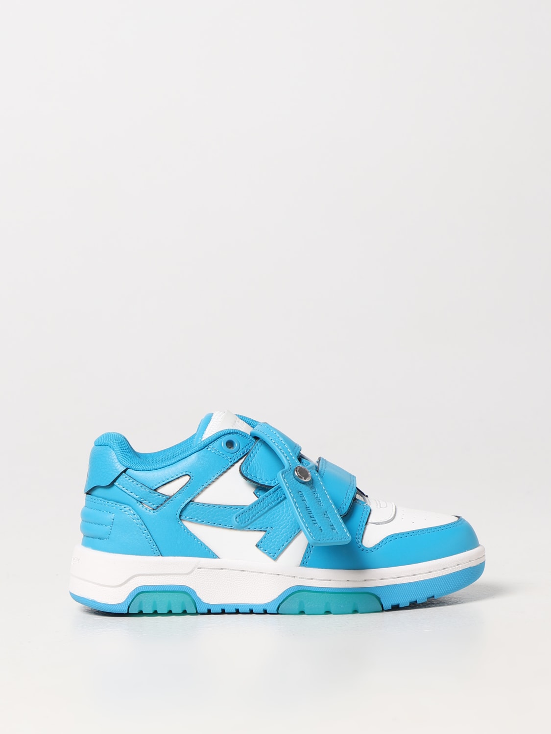 OFF-WHITE: Out Of Office sneakers in leather - Blue | Off-White shoes OBIA008S23LEA001 online on
