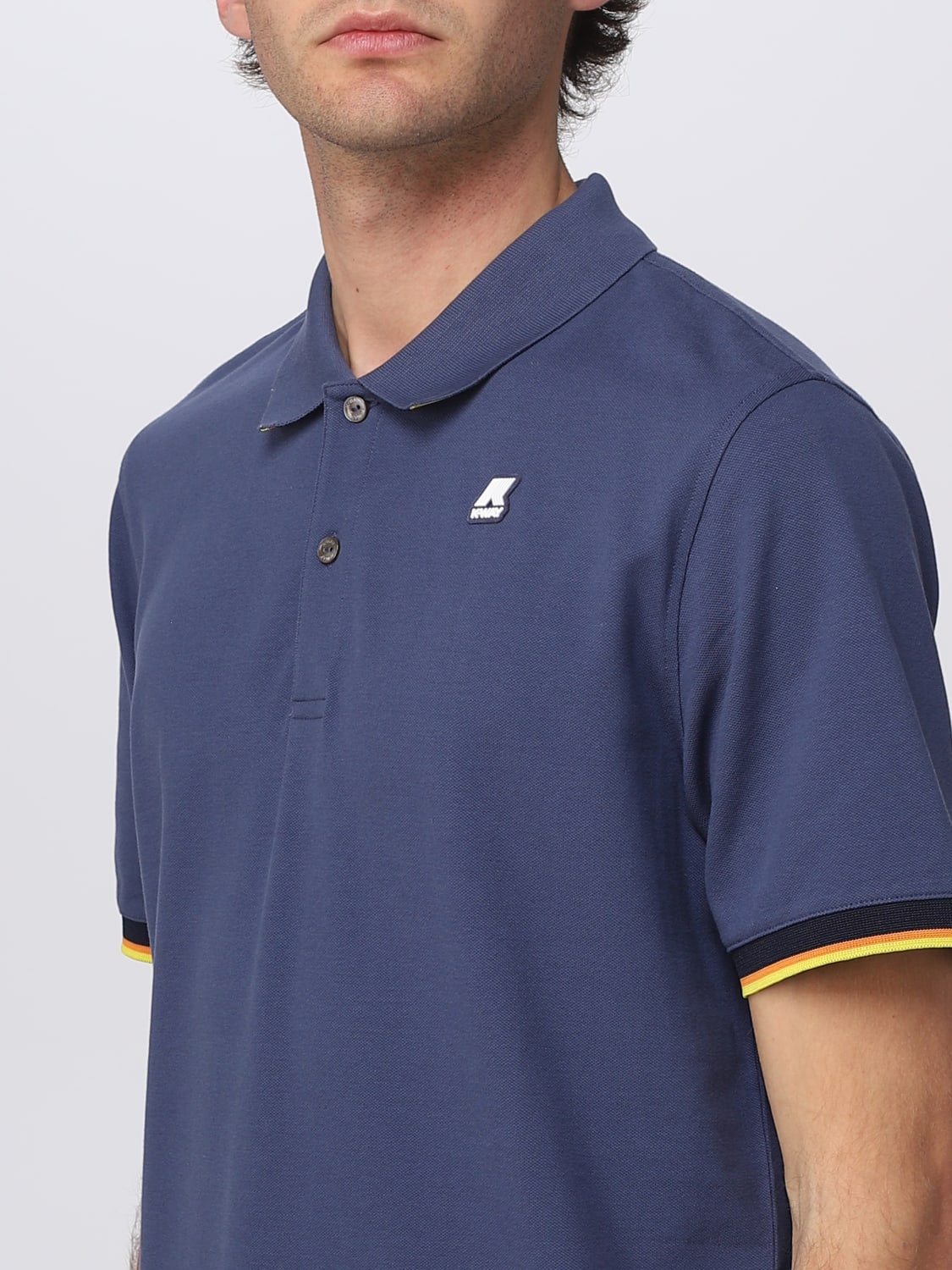 K-WAY: polo shirt for men - Gnawed Blue | K-Way polo shirt K7121IW ...