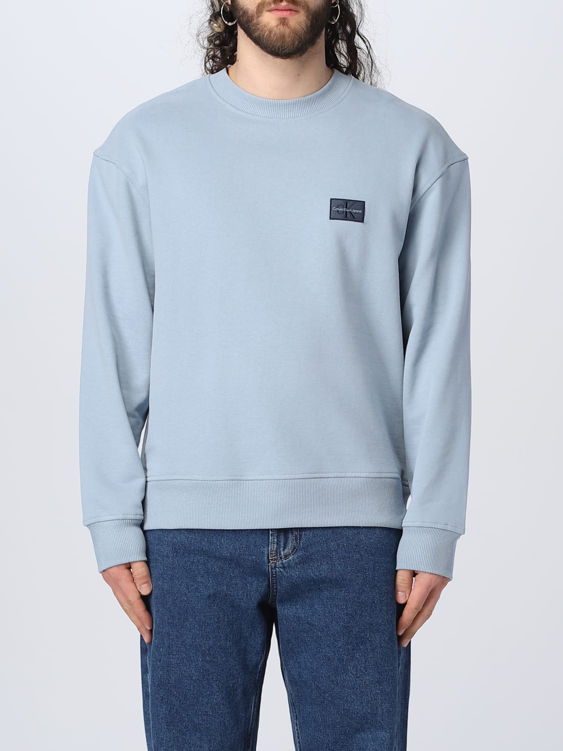CALVIN KLEIN sweatshirt for - Gnawed Blue Calvin Klein Jeans sweatshirt J30J322625 online at GIGLIO.COM