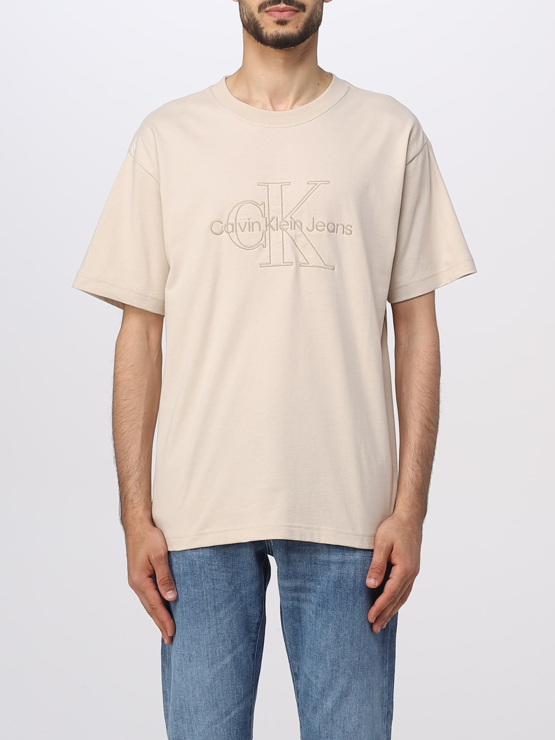 omgivet spion basen CALVIN KLEIN JEANS: t-shirt for man - Yellow Cream | Calvin Klein Jeans t- shirt J30J323305 online on GIGLIO.COM