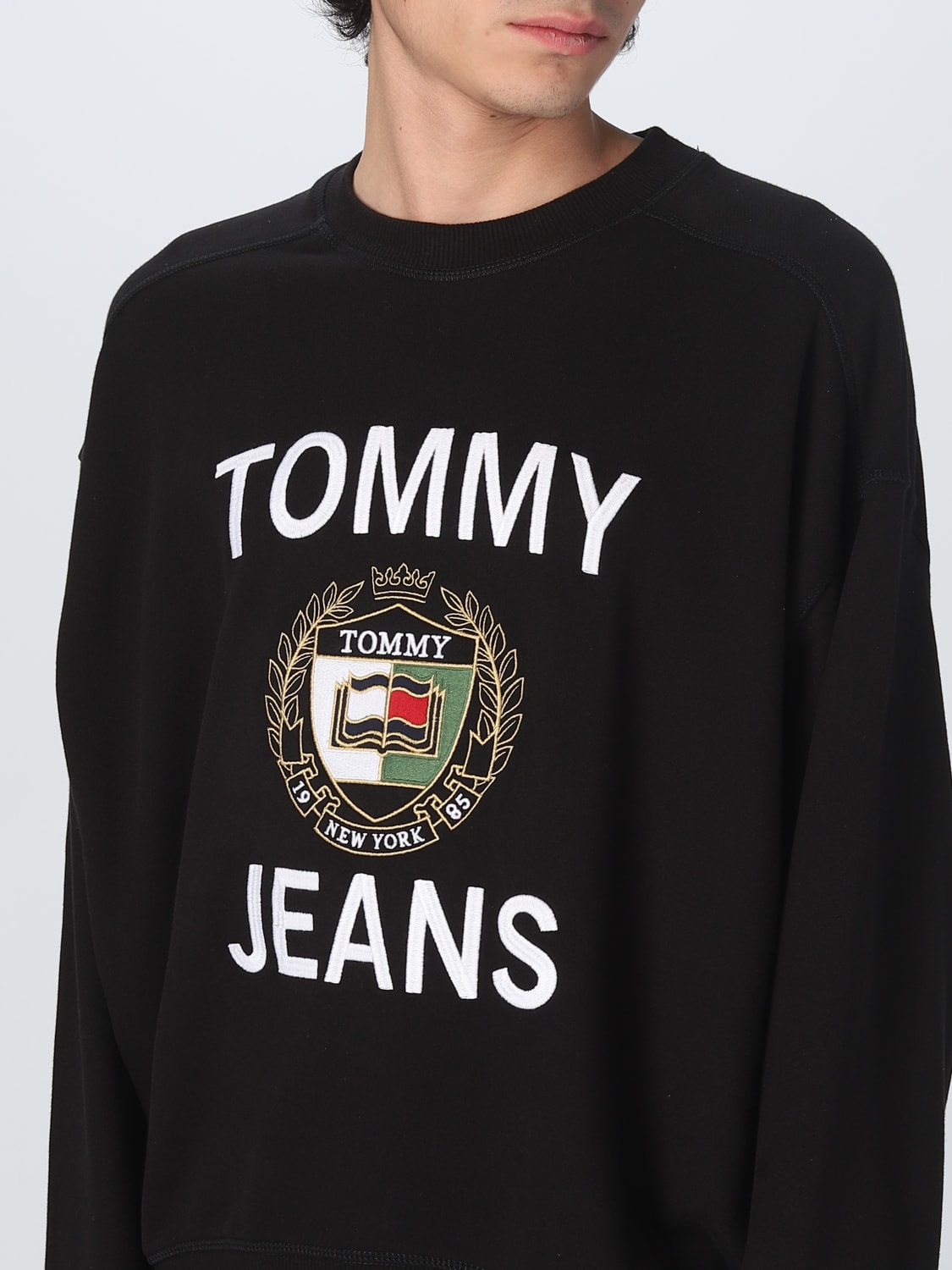 JEANS: sweatshirt for man - Black | Tommy Jeans sweatshirt DM0DM16376 online at