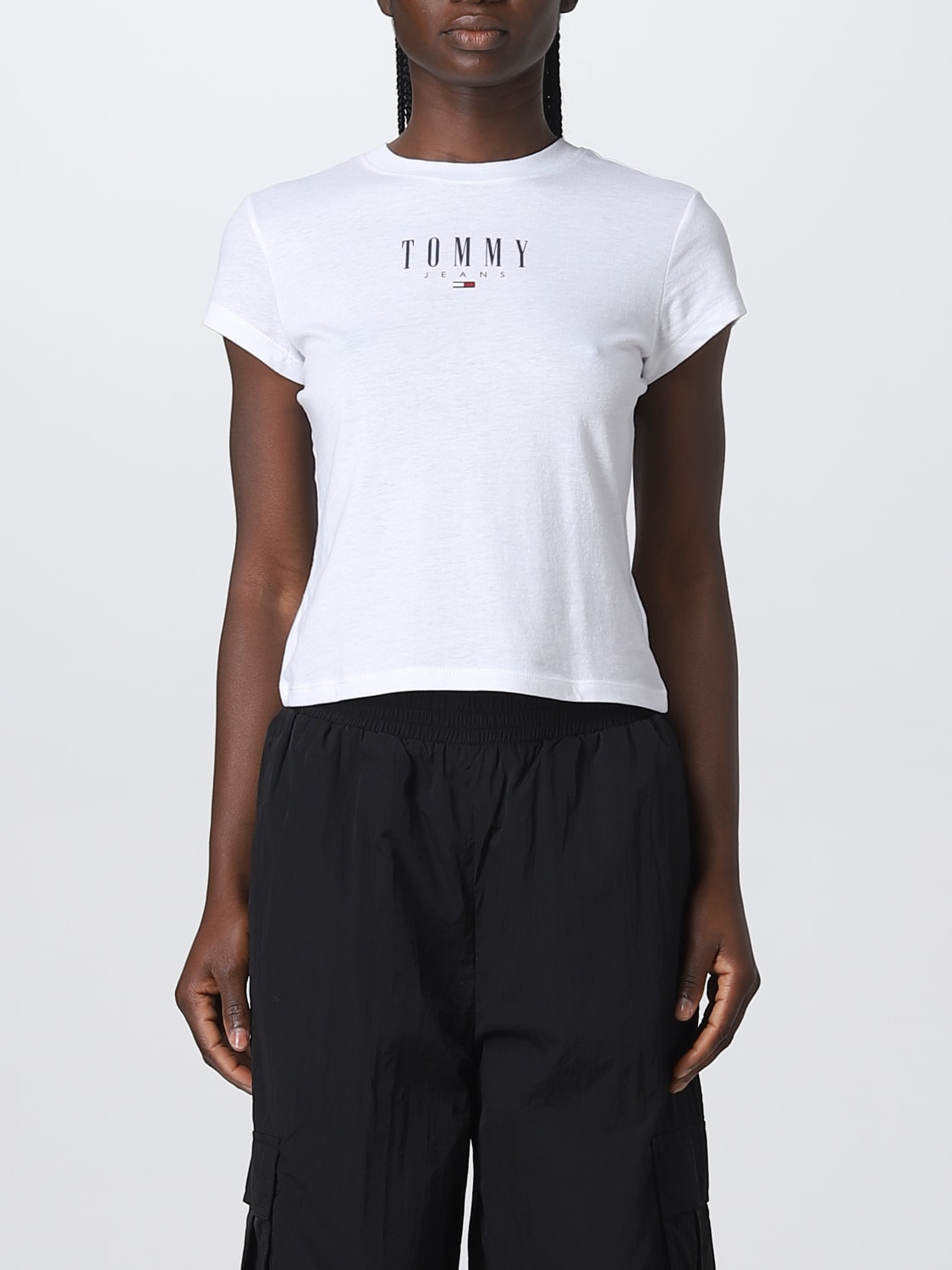 TOMMY JEANS: woman - White | Tommy t-shirt DW0DW15749 online on GIGLIO.COM