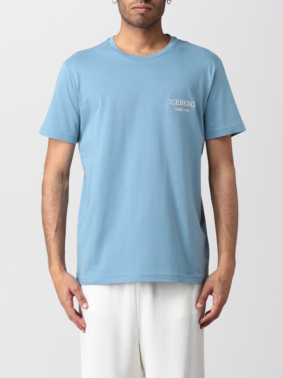 ICEBERG: t-shirt for man - Gnawed Blue | Iceberg t-shirt F0266301 online GIGLIO.COM