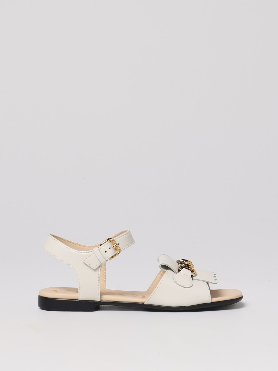 Sociologi spejder Labe GUCCI: sandal in brushed leather - White | Gucci shoes 725766AABF0 online  on GIGLIO.COM