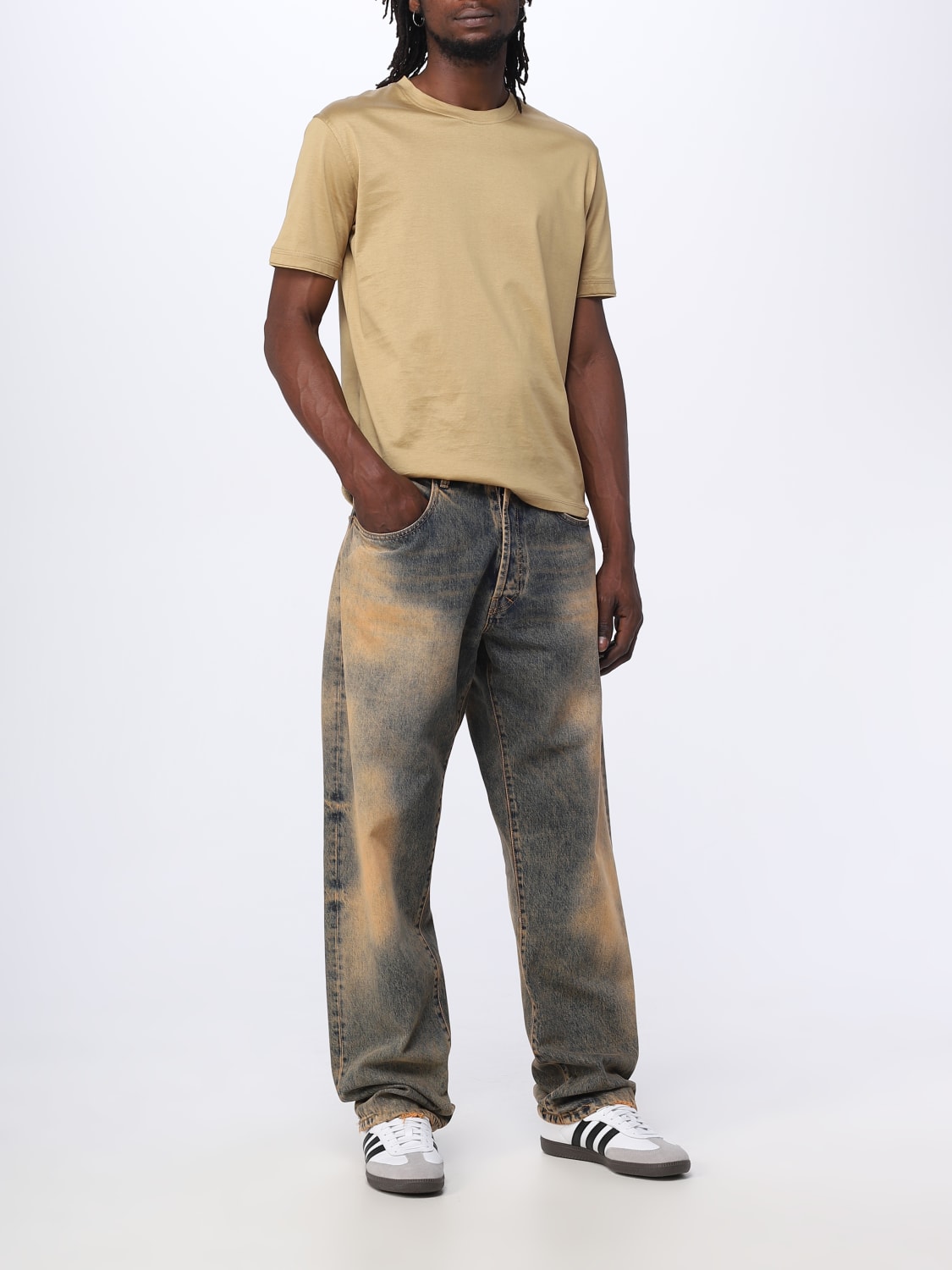 ARIES: jeans for man - Peach | Aries jeans STAR31313 online on GIGLIO.COM