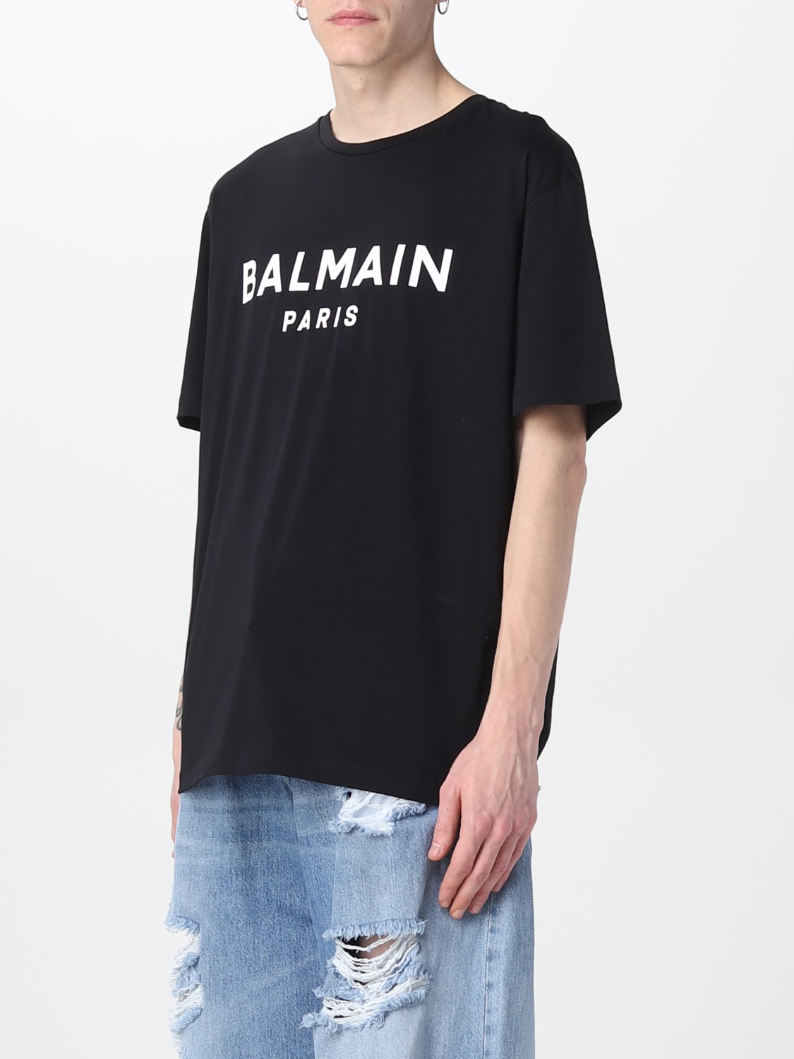 cotton t-shirt - Black | Balmain t-shirt AH1EG000BB73 online