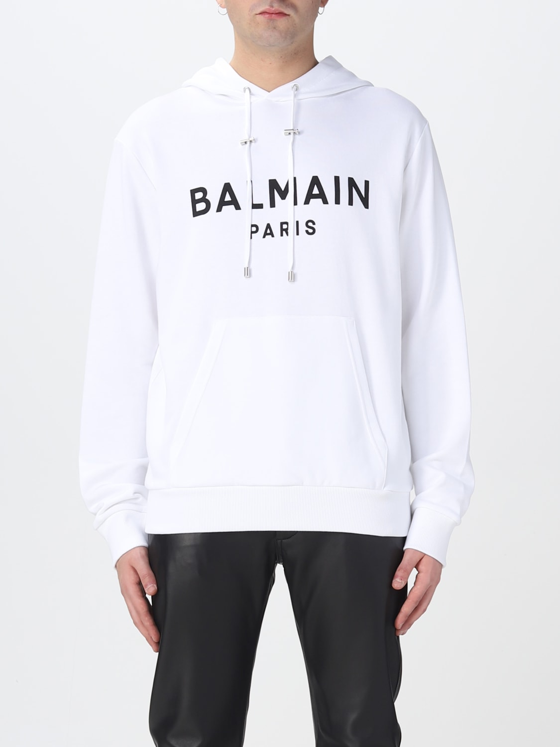 BALMAIN: cotton sweatshirt - White Balmain sweatshirt online GIGLIO.COM