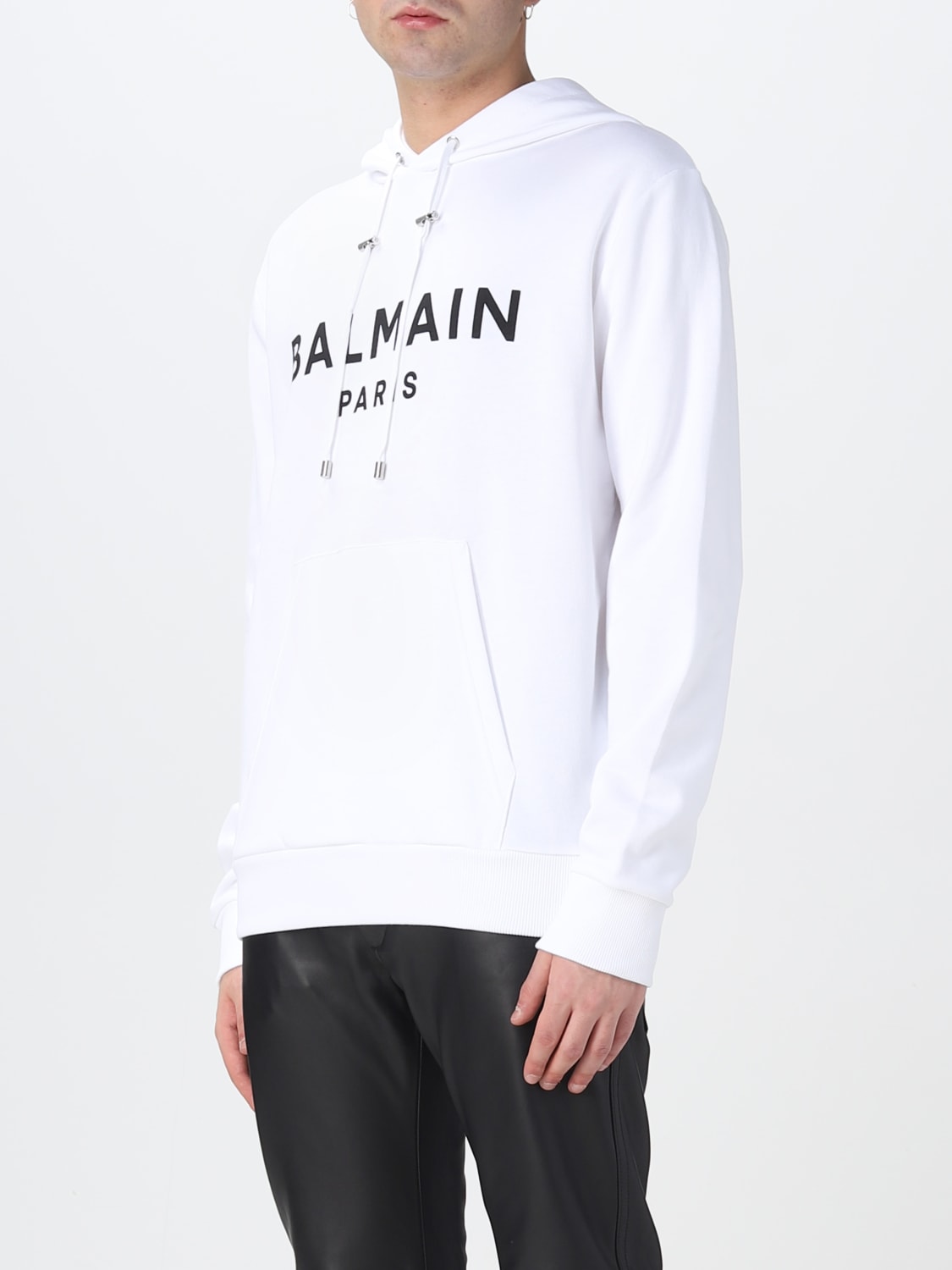 Balmain cotton sweatshirt - White | sweatshirt AH1JR002BB65 online at GIGLIO.COM