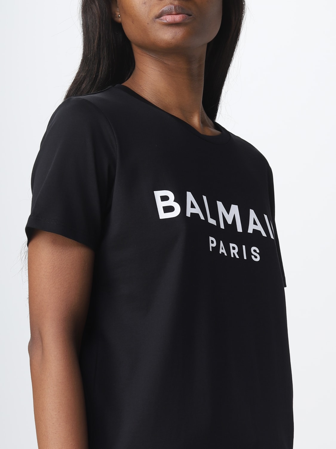 BALMAIN：Tシャツ レディース - ブラック | GIGLIO.COMオンラインの 