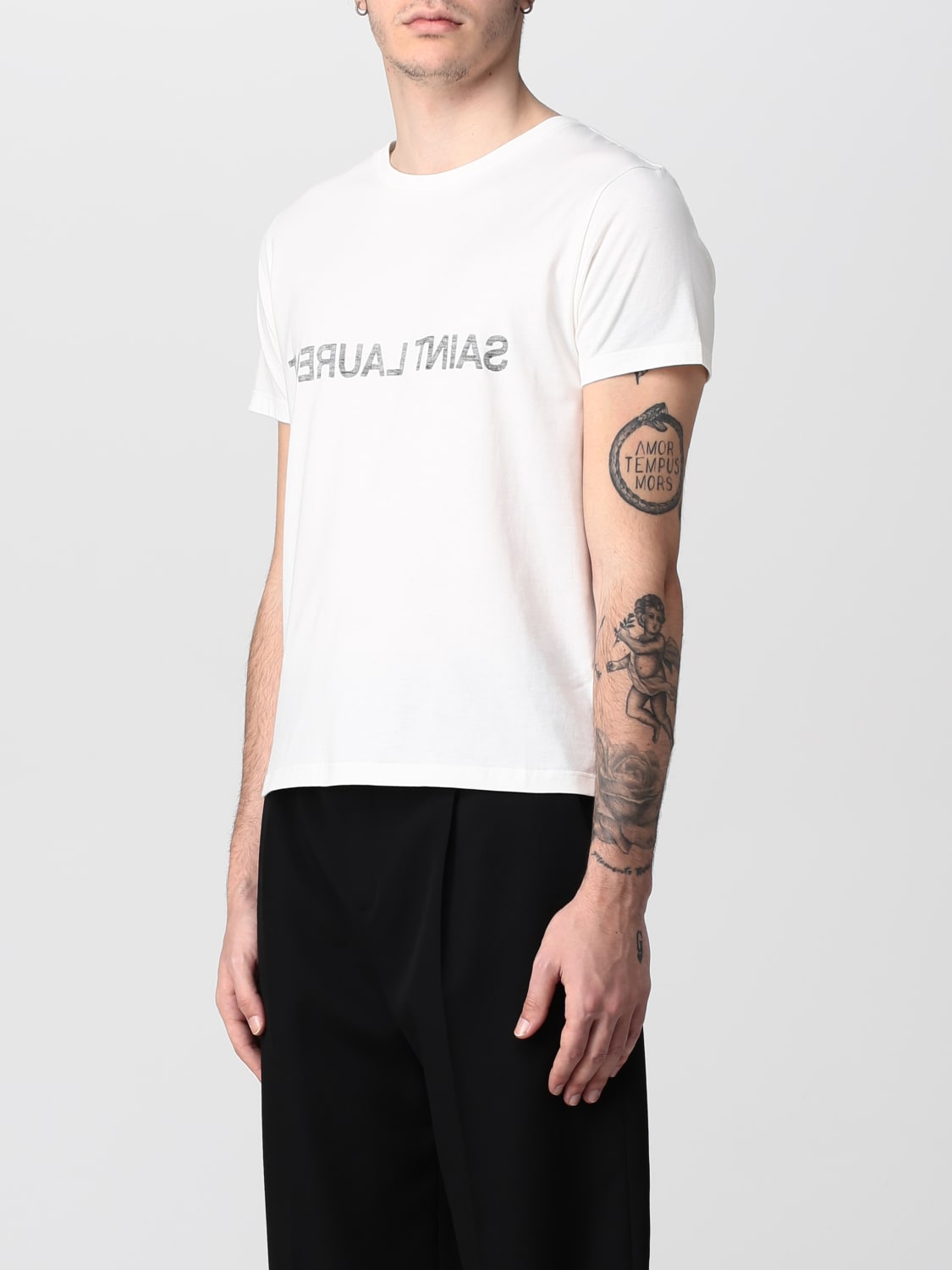 SAINT LAURENT：Tシャツ メンズ - ホワイト | GIGLIO.COMオンラインの ...