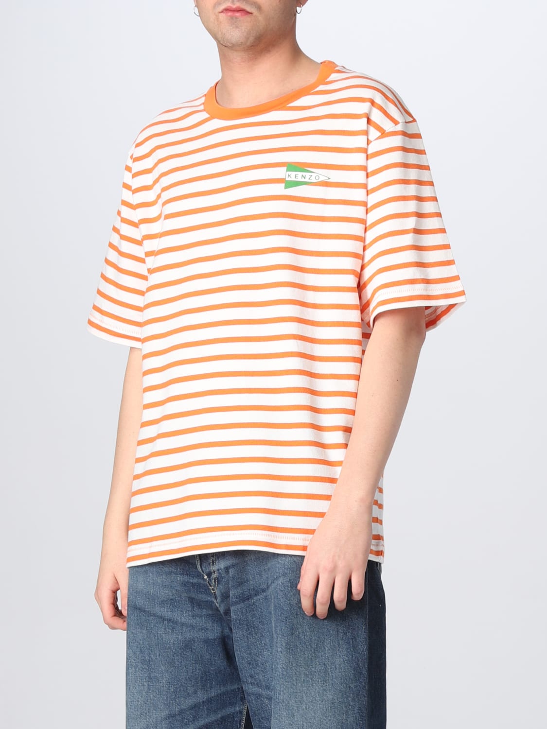 t-shirt man - Orange Kenzo t-shirt FD55TS4364SL online on