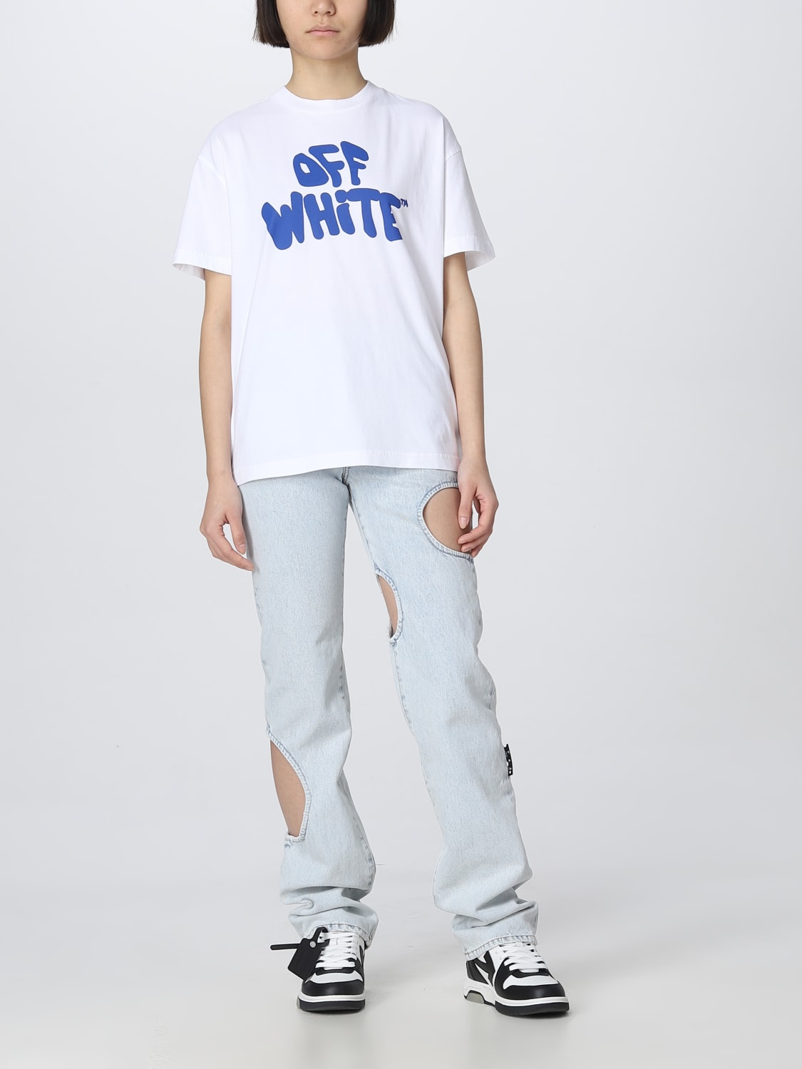 OFF-WHITE：Tシャツ レディース - ホワイト | GIGLIO.COMオンラインの