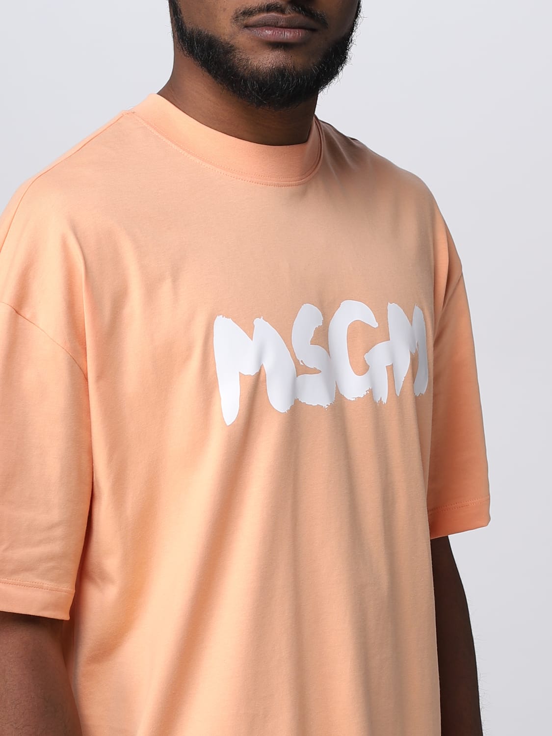 MSGM：Tシャツ メンズ - オレンジ | GIGLIO.COMオンラインのMsgm T ...