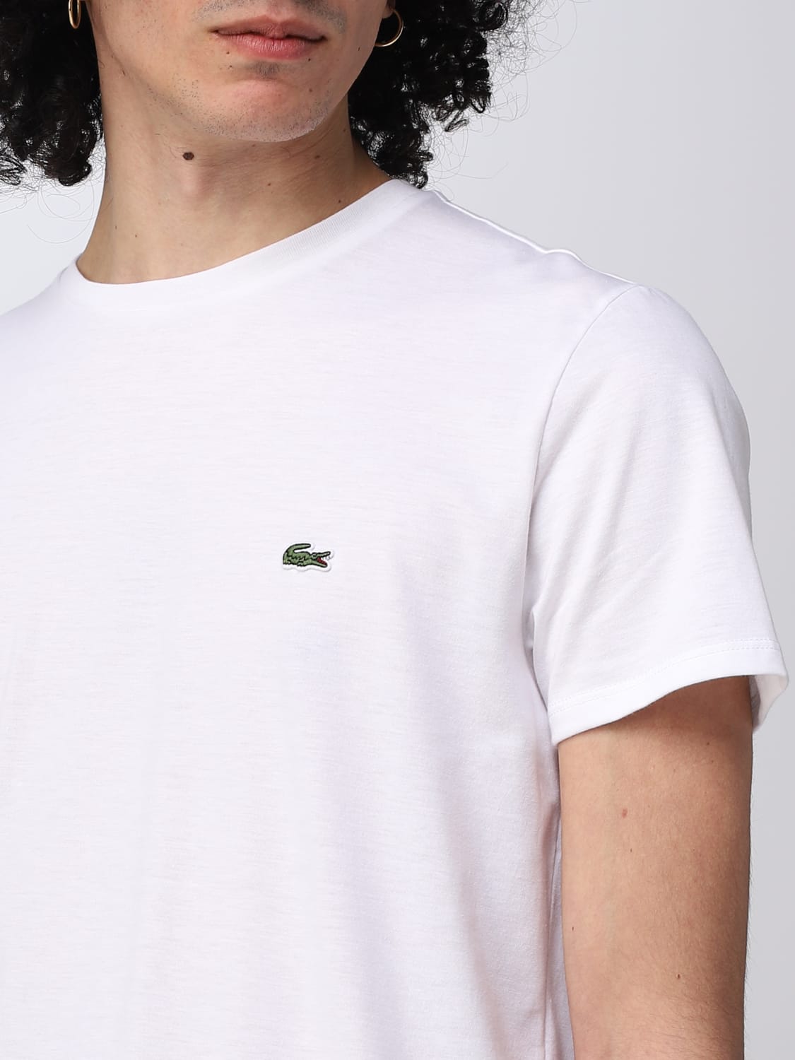 LACOSTE: t-shirt man - White Lacoste t-shirt TH6709 online on