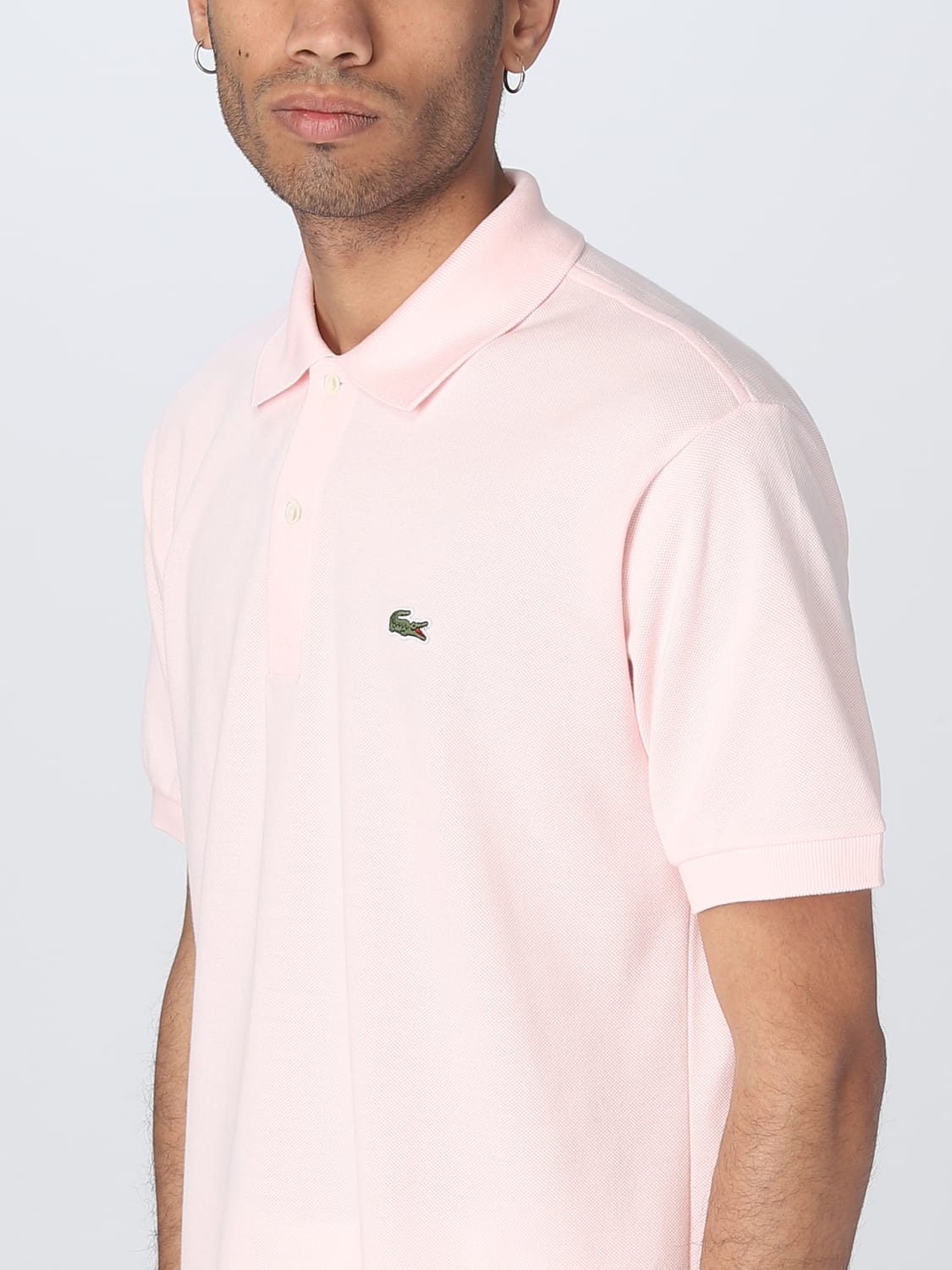 LACOSTE: polo shirt for men - Pink Lacoste polo L1212 at