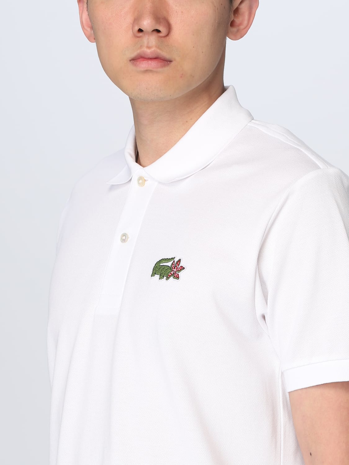 Lacoste Netflix Stranger Things Polo Shirt in Organic Cotton Classic Fit - 6 White