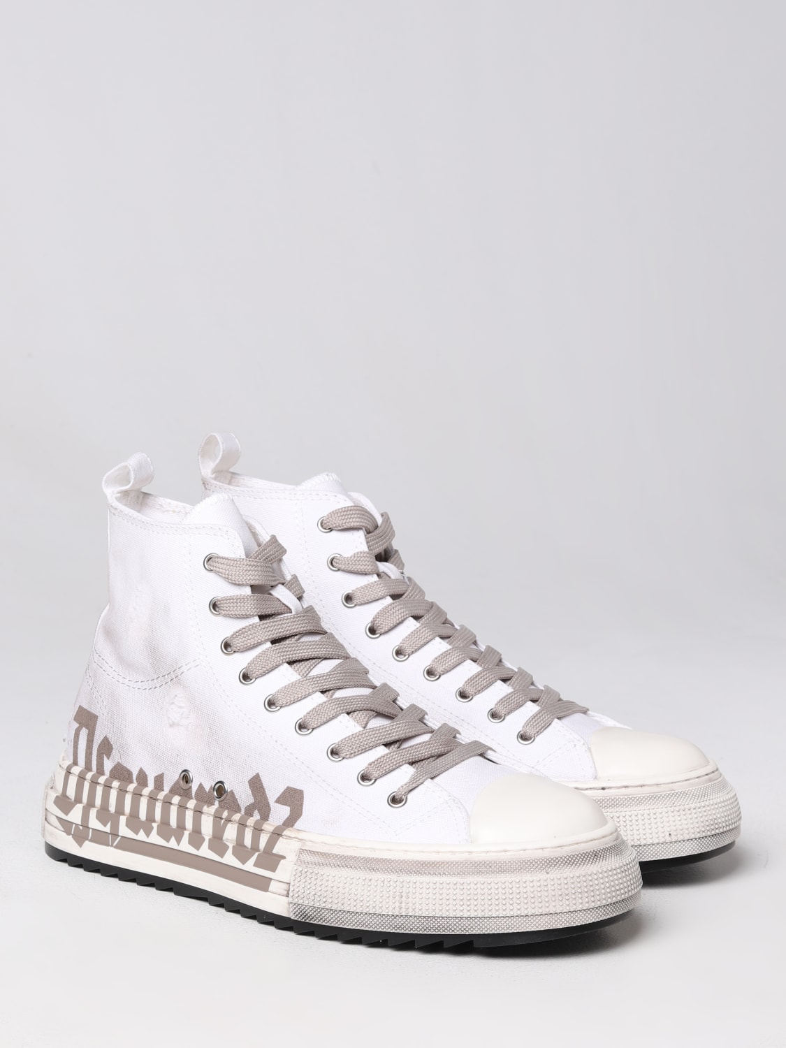 DSQUARED2: Berlin sneakers in fabric - Yellow Cream | Dsquared2 ...