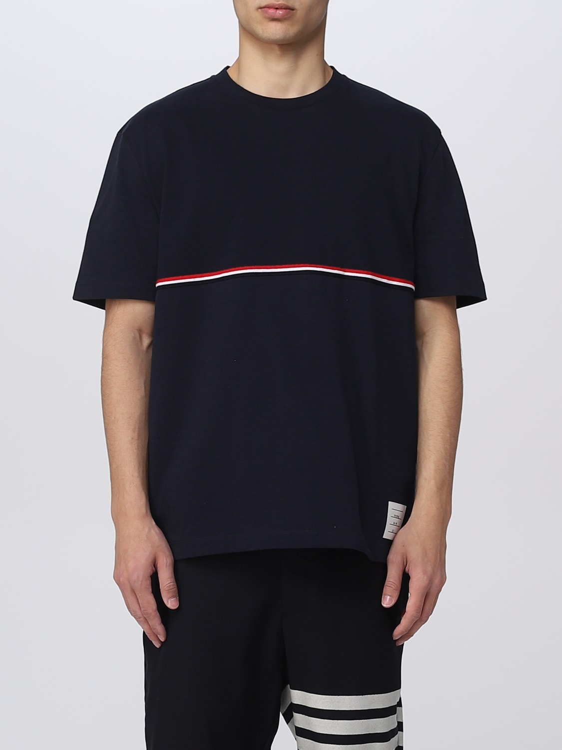 THOM BROWNE: cotton t-shirt - Blue | Thom Browne t-shirt