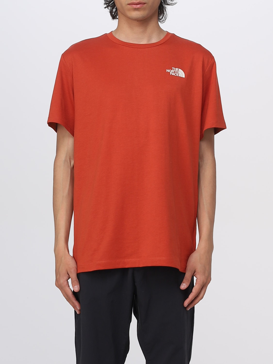 THE NORTH FACE：Tシャツ メンズ オレンジ North Face Tシャツ  NF0A55EF