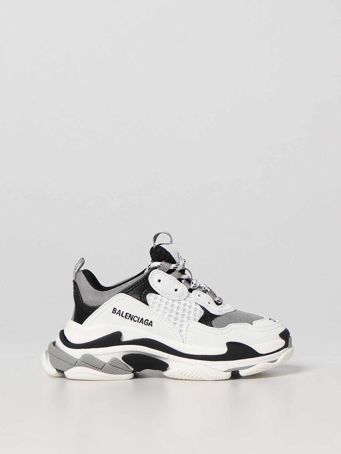 BALENCIAGA: Triple S sneakers in synthetic leather and mesh - Black | shoes 654251W2CA8 online on