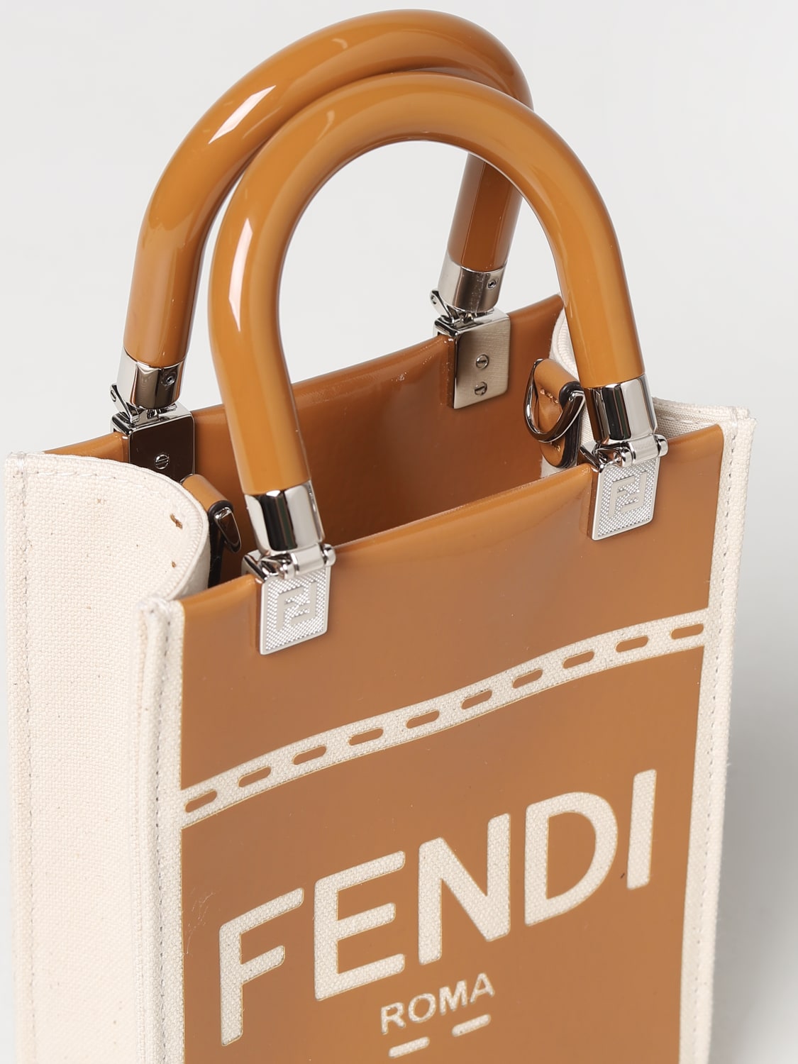 Fendi - Sunshine Shopper FF Mini Fabric Tote Bag