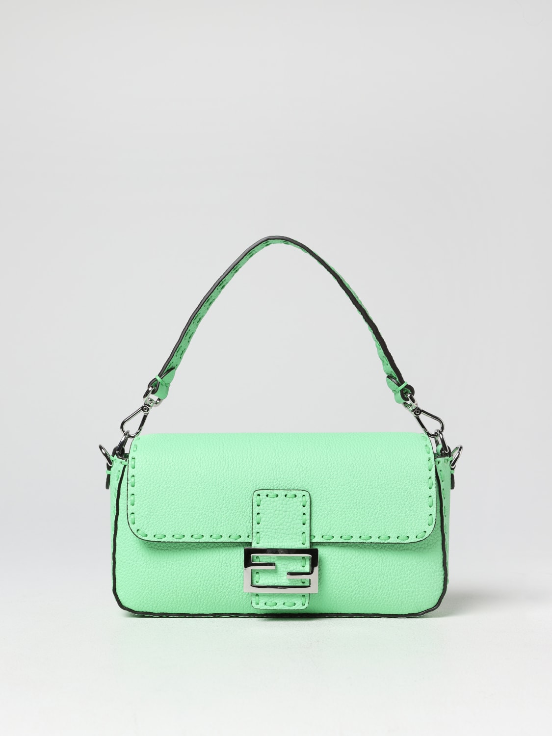 Fendi Flat Baguette Mini Bag in Green